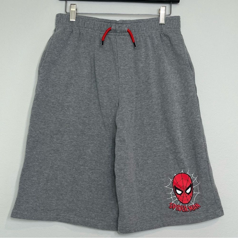 Marvel Boys Shorts Size XL 18/20  Spiderman Gray embroidered Soft